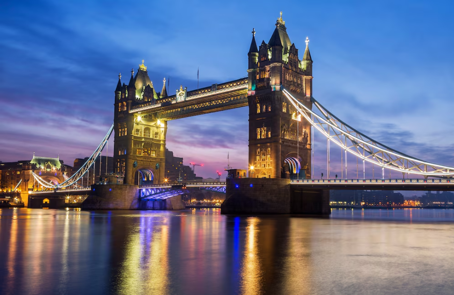 A panoramic view of the British city skyline featuring popular investment properties.